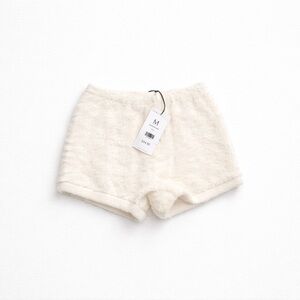 Cream Fuzzy Shorts
